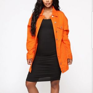 Fashion nova orange denim jacket (New)